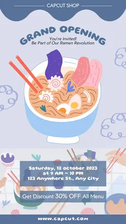 Food Ramen Resto Grand Opening Tiktok Post