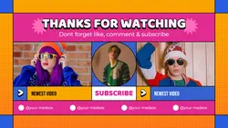 Youtube Endscreen Vibrant Pop Art 90 s