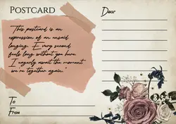 Non-marketing, Postcard, vintage paper with flowers