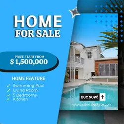 Blue Modern Sale Real Estate Instagram Post