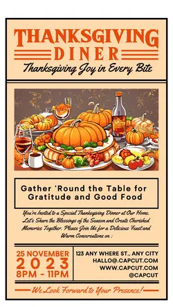 Thanksgiving Dinner Invitation Instagram Story