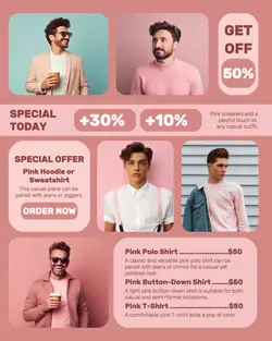 Fashion Pink Style for Men Display