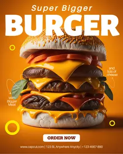 Orange Bigger Burger Promotion Instagram Post