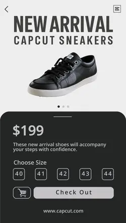 Sneakers New Arrival Instagram Story Black Grey