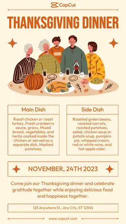 Thanksgiving Dinner Invitation Instagram Story