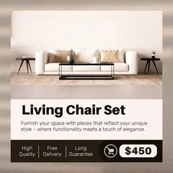 E-commerce Furniture Chair Set Hero White Colour