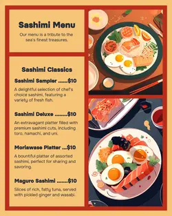 Food Restaurant Sashimi Menu