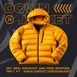 E-commerce Hero Images Fashion Down Jacket Yellow Orange Color