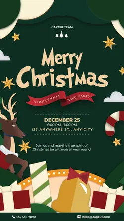 Merry Christmas Holiday Party Invitation Template