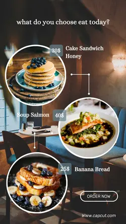 Choose food menu for promotion in instagram story