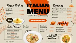 Foods & Beverage surface Menu Minimalist