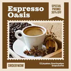 Espresso Oasis Discount Instagram Post