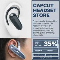 Electronic business promotion display template, headset for editable Instagram post