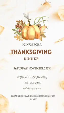 Thanksgiving Dinner Invitation Instagram Story