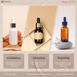 Beauty Serum Skincare Display Product Instagram Post Soft Brown