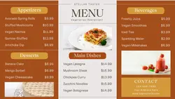 Food Vegetarian Restaurant Menu