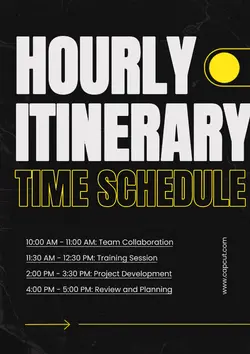 Non-Marketing Time Schedule Black Modern