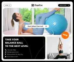 motion Yoga Ball show Collage Style