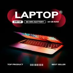 E-commerce Electronic Laptop Product Callout Black