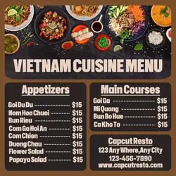 Food Vietnam Cuisine Menu Instagram Post
