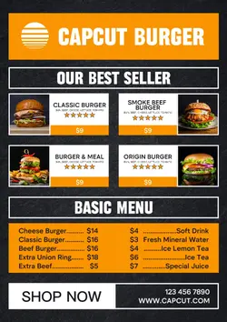 Burger Restaurants Menu Design