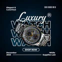 E-commerce Electronic Watch Hero Image Blue