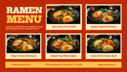 Red Food Ramen Menu Twitter Post