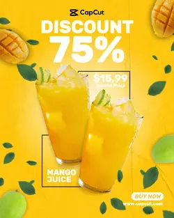 Drink Mango Juice Instagram Post Yellow