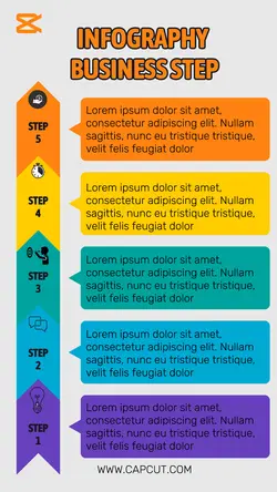 Non-marketing infographic business steps Minimalist