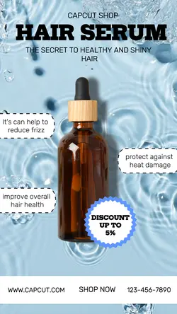 BEAUTY HAIR SERUM DISPLAY INSTA STORY WATER BLUE