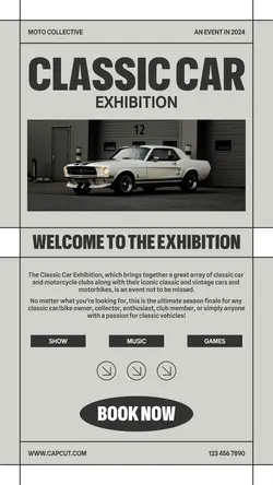 Classic Car Exhibition Instagram Story Post