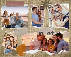 Non-marketing photo collage scrapbook brown