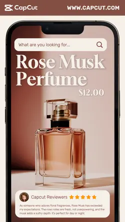 beauty and personal rose perfume product display