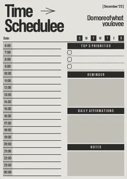 Non-marketing Planner & Schedule Minimalist