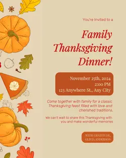 Thanksgiving Invitation Instagram Portrait