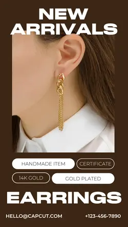 Fashion Jewerly Earring Product Display Instagram Story