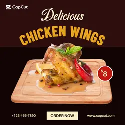 Delicious Chicken Wings Promotion for Instagram Post