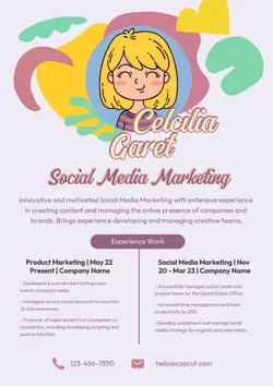 Non-Marketing Resume Purple Illustration
