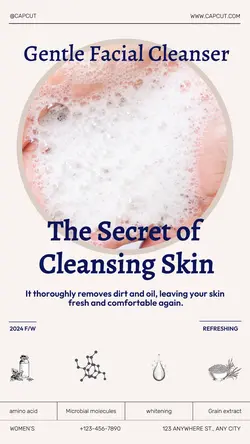 Beauty & Personal care Product display Trial details Gentle Facial Cleanser Stylized