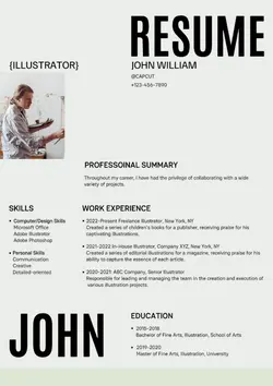 Education Artist Resume Display Minimal(cc web)