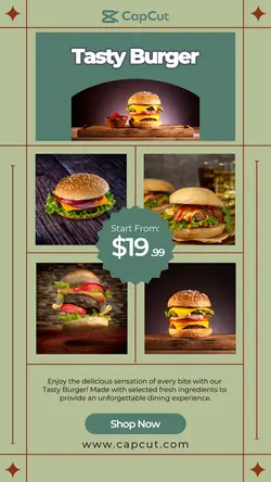 Food & Beverage Tasty Burger Instagram Story