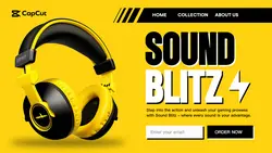 Electronics Yellow Headset Gaming Promo Page