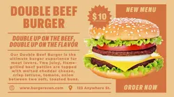 Double Beef Burger Product Display Facebook Ads