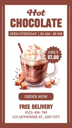 Hot Chocolate Beverage Promotion Instagram Story