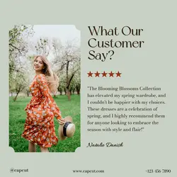 Fashion Industry Clothing Dress Testimonial Review Instagram Post