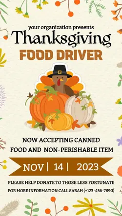 thanksgiving food driver instagram story