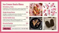 Food and Beverage Ice Cream Menu Facebook Cover