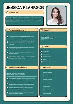 Business Resume Pharmacist