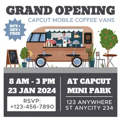 Food & Beverage Coffee Shop Grand Opening Invitation Template Instagram Post