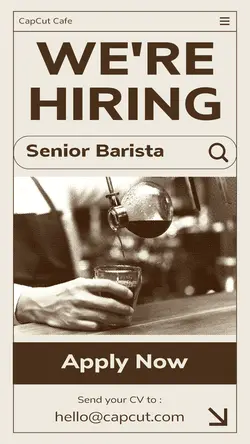 Business Barista Recruitment Instagram Story